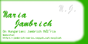 maria jambrich business card